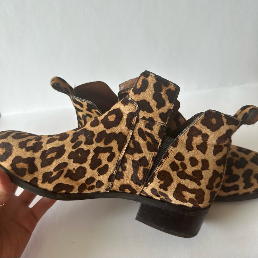 Franco Sarto Leopard Print Booties | Size 8 | Real Fur (Dyed Cow Hair) - Picture 4 of 5